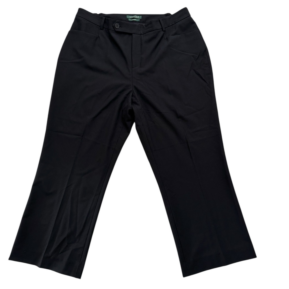 Ralph Lauren Adelle Black Dress Pants Womens 16W Straight Leg High Rise Stretch